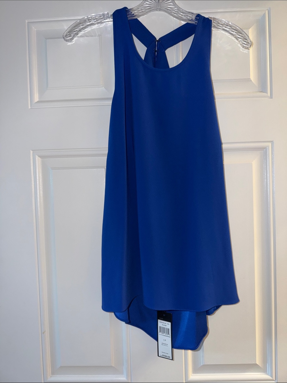 BCBGMaxAzria Blue Sapphire Sleeveless High-Low Top